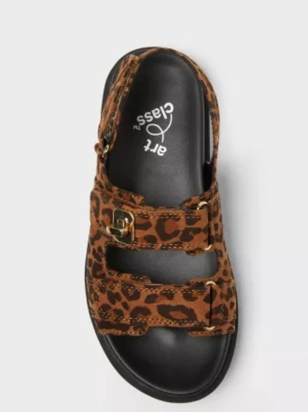 Leopard Print Slingback Platform Sandal - Brown Size 1